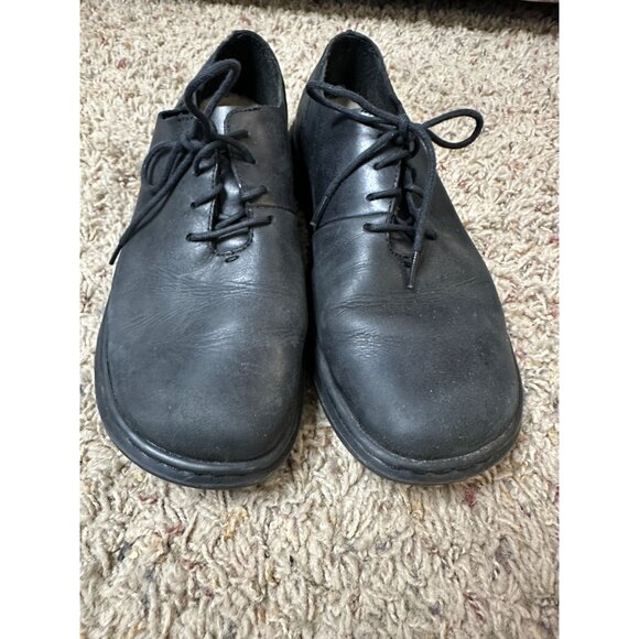 Dr. Martens Womens Mono Black Lace-Up Lorrie  Leather Shoes Cushioned Lining 8 - Picture 2 of 9